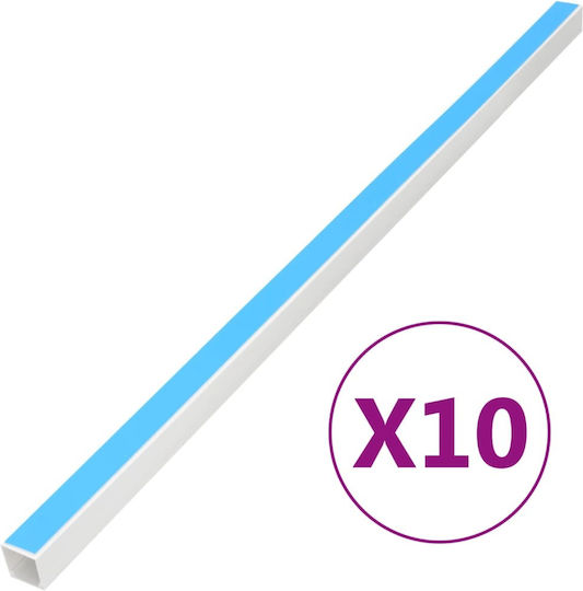 vidaXL Kabelkanal mit Aufkleber Boden aus Kunststoff Weiß 1m