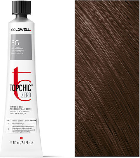 Goldwell Topchic Zero Ammonia-free Permanent Hair Color 60ml 6g Ξανθό Σκούρο Χρυσό