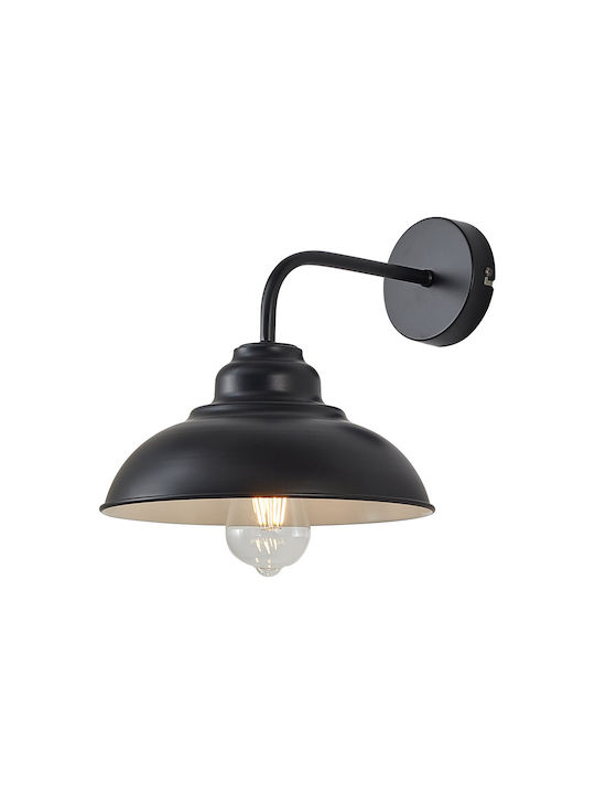 Braytron Lamp Wall with Socket E27 Black 32cm