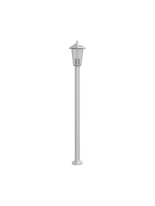 vidaXL Outdoor Floor Lamp Small Post 60W IP44 for E27 Socket Silver