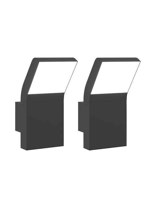 vidaXL Επιτοίχιο Εξωτερικό Φωτιστικό LED IP54 9W με Θερμό Λευκό Φως 10x15x22εκ.