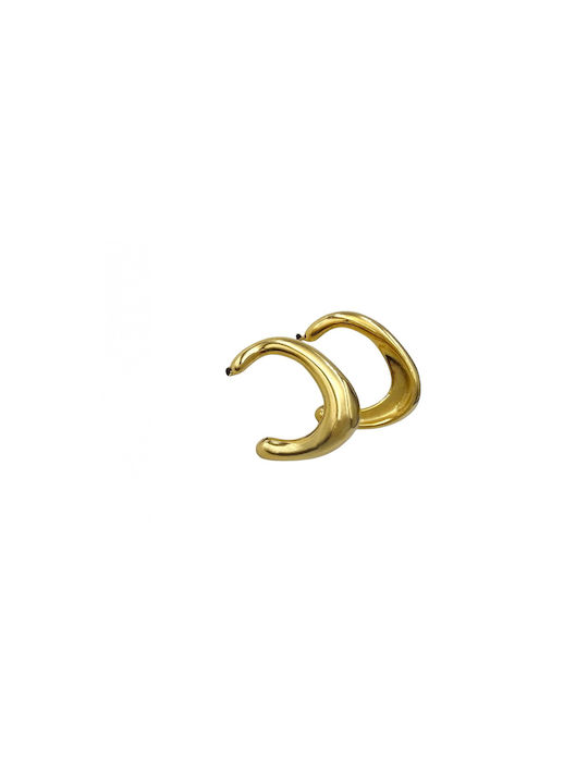 Gold Steel Hoop Earrings 40mm 1 Pair