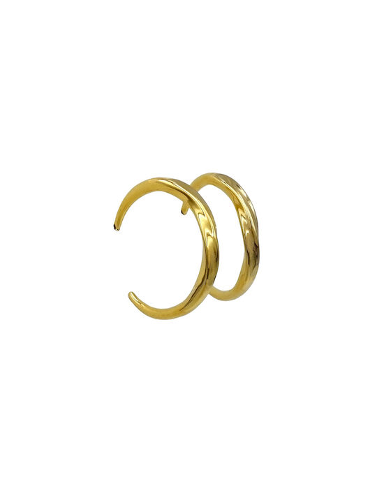 Steel Hoop Earrings Gold Plated 40mm 1 Pair