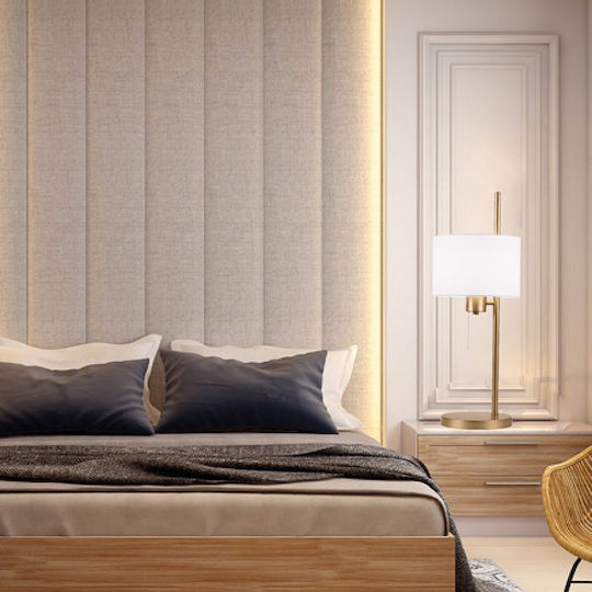 Inlight Metal Lampă de masă pentru Soclu E27 cu Abajur Auriu și Bază