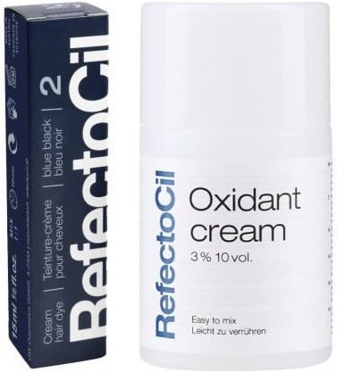 Set complet Refectocil pentru vopsirea genelor si sprancenelor, crema oxidanta Pro 100 ml, vopsea neagra