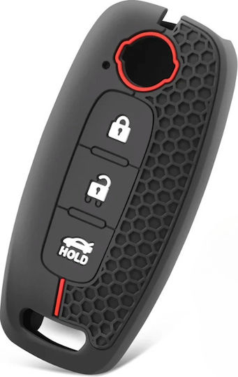 Car Key Cover Case made of with 3 Buttons for Nissan in Black Color