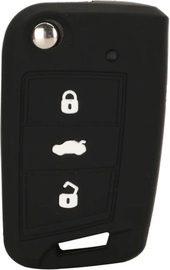 Car Key Cover Case made of with 3 Buttons for VW / Seat / Skoda