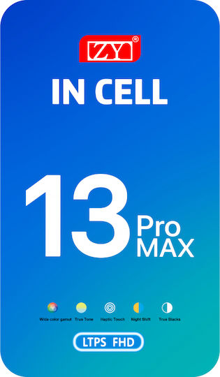 Οθόνη ΖΥ In Cell με Μηχανισμό Αφής για iPhone 13 Pro Max (Μαύρο)