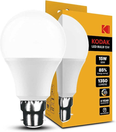 Kodak LED Bulb 15W for Socket B22 and Shape A65 Natural White 1350lm