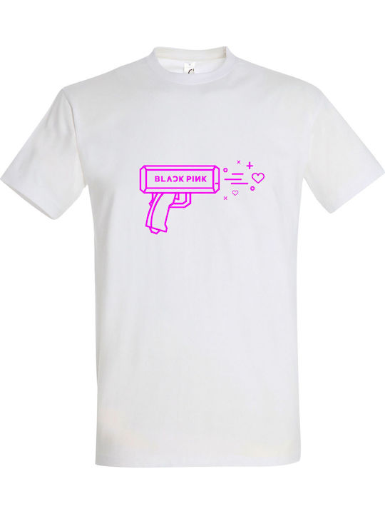 kirikoko Blackpink Gun Hearts Kpop Tricou Alb B...