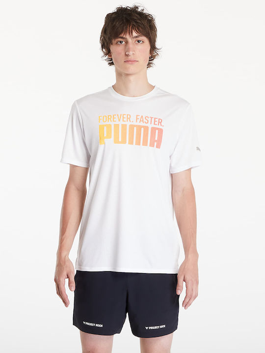 Puma Ανδρικό Αθλητικό T-shirt Κοντομάνικο White