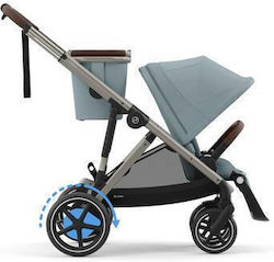 Cybex E-Gazelle S Cărucior pentru Bebeluși Potrivit pentru Nou-născut Stormy Blue Taupe Frame 14.7kg