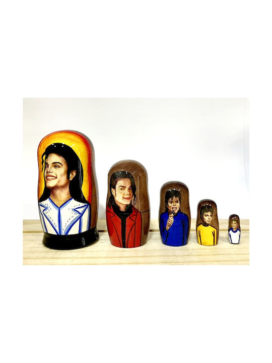 Miniatură Decorativă Lemn Michael Jackson 10cm 5buc