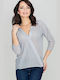 Lenitif Women's Blouse with 3/4 Sleeve Gray