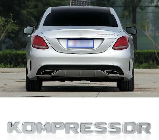 Carro 240232 Αυτοκόλλητα Γράμματα Kompressor Χρωμίου Μεταλλικό 24cm X 2cm 1 Τεμάχιο