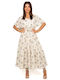 Palm Trees Stars Ivory Dress