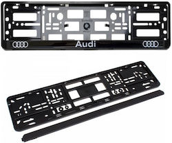 European Plastic License Plate Frame Carbon Logo Audi 1 Piece