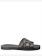 Sante Leather Women's Flat Sandals in Black Color