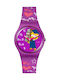 Swatch Unisex Ανδρικό Ρολόι 34mm Μπαταρίας με Μωβ Καουτσούκ Λουράκι