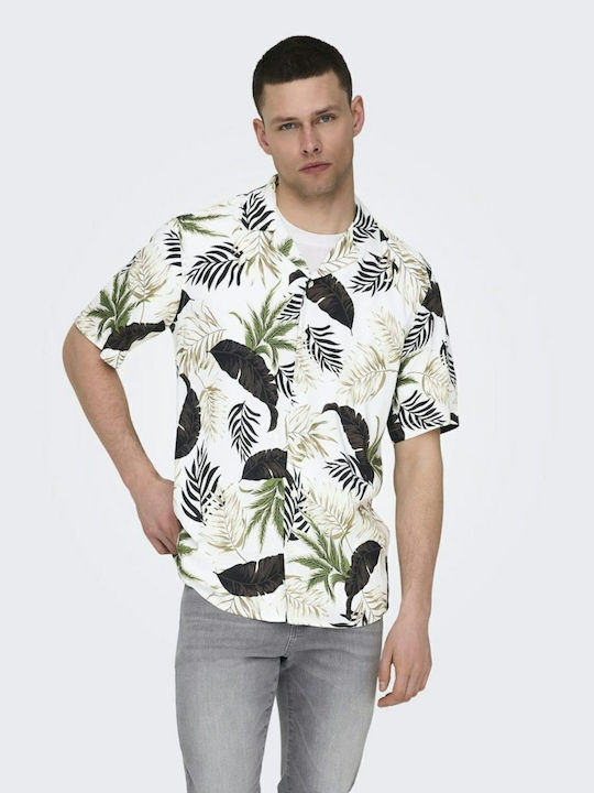 Only & Sons Kurzärmlig Hemd Antique White