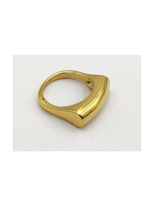 Damen Ring aus Stahl Vergoldeter