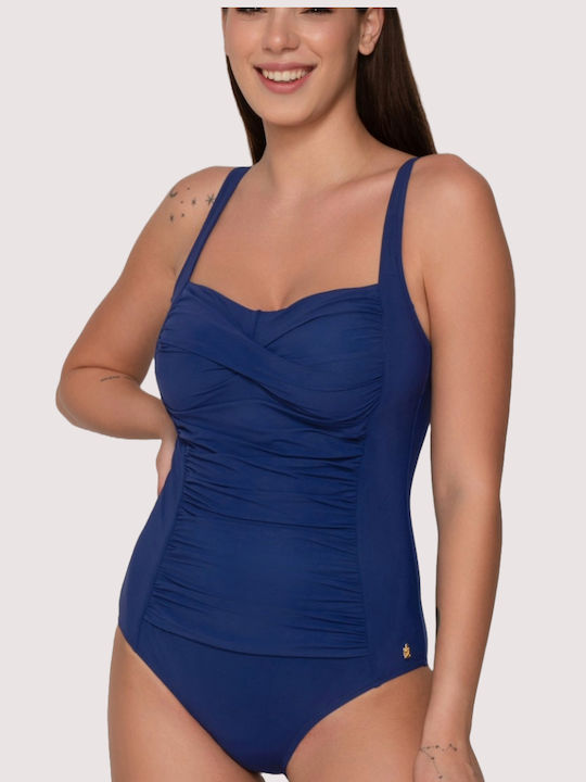 Luna Women's One-Piece Swimsuit Blue Ideal for Large Bust 92068 Summer Collection 2024