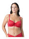Bikini Bra Fiji with Adjustable Straps Red