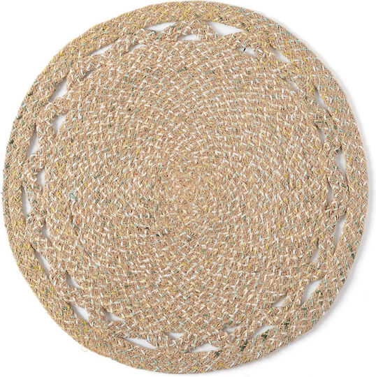 Silk Fashion Platzdeckchen Rund Korbweide Grün 38cm 1Stück
