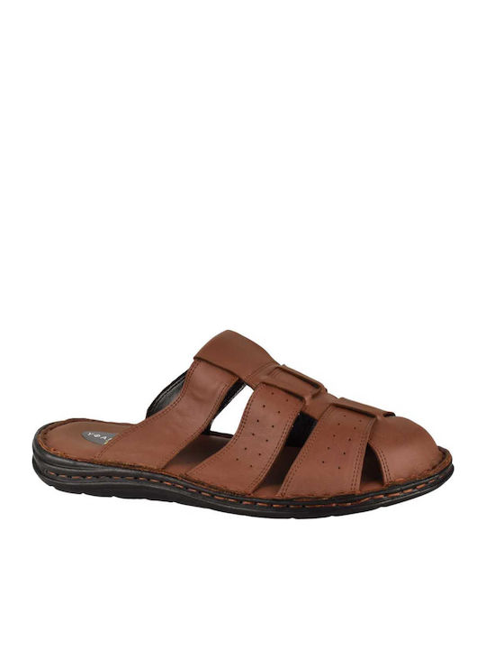 Yfantidis Leder Herrensandalen in Braun Farbe