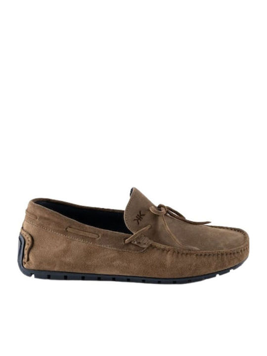 Suede Ανδρικά Μοκασίνια σε Καφέ Χρώμα