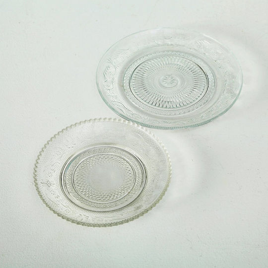 MSA Plate Shallow Glass Transparent with Diameter 15cm 2pcs