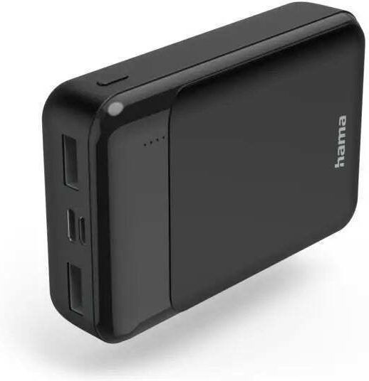 HAMA Eco Power 10 10000mAh cu 2 Porturi USB-A și Port USB-C Negru