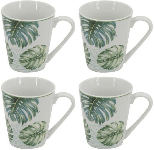 Artekko Becher Keramik Grün 4Stück