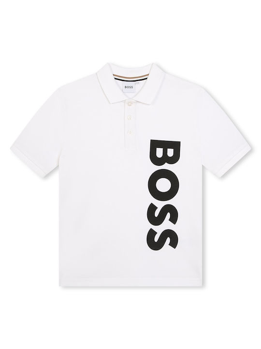 Hugo Boss Polo pentru copii Cu mâneci scurte Alb