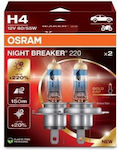 Osram Лампи Автомобила Night Breaker H4 Халогенни Бял 12V 2бр