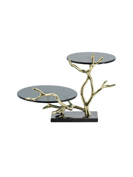 Artekko Metallic Dessert Tower Stand Gray Ø43cmxY30.5cm 31.5x43x30.5cm