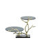 Artekko Metallic Dessert Tower Stand Gray Ø43cmxY30.5cm 31.5x43x30.5cm