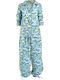 Damen Stoff Hose Turquoise/yellow