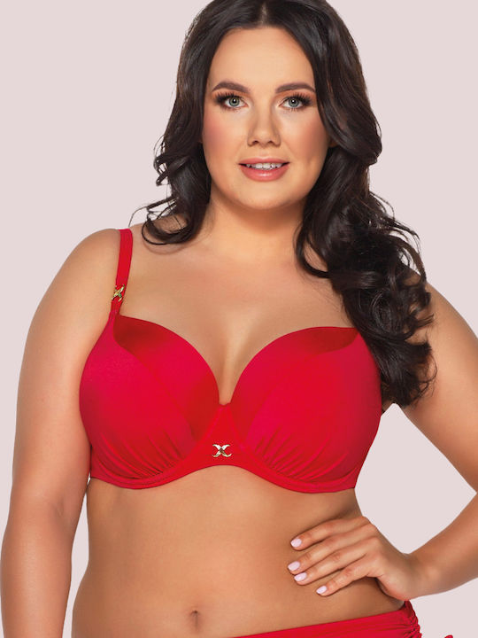 AVA Padded Underwire Bikini Bra Coral