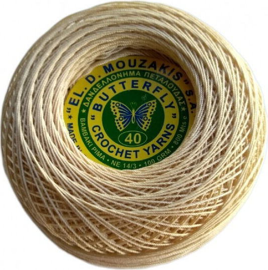 Petalouda Strickgarn Spitzenfaden Baumwolle Ecru 100gr