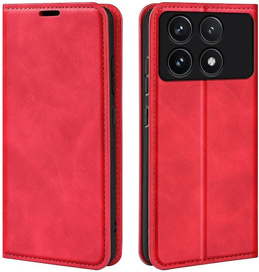 Retro Magnetic Book Κόκκινο (Xiaomi Poco F6 Pro 5G)