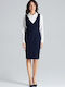 Lenitif Midi Dress Navy Blue