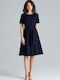 Lenitif Midi Dress Navy Blue