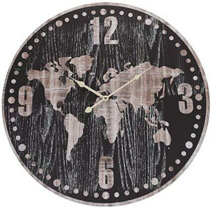 Wall Clock Wooden Black Ø60cm