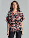 Lenitif Women's Blouse Floral Black