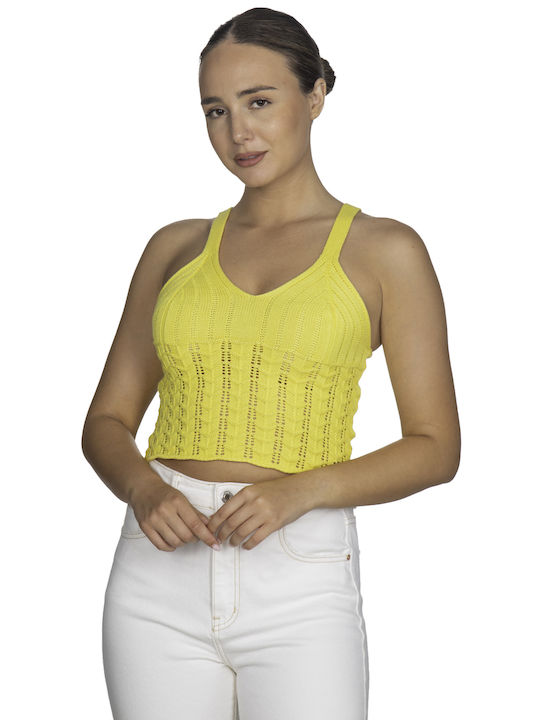 Vera Women's Athletic Blouse with Straps Yellow