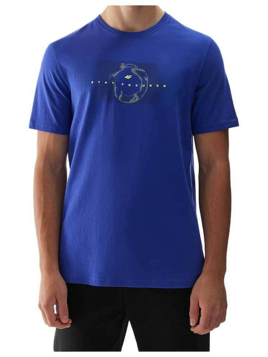 4F Herren T-Shirt Kurzarm Blau