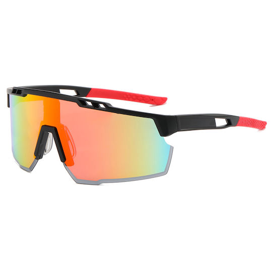 Techsuit Cycling Glasses 9963 with Black Frame & Multicolour Lenses