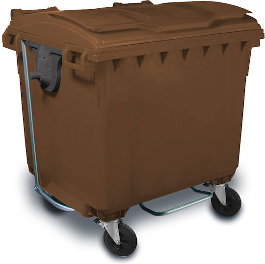 Green City International Plastic Waste Bin 1100lt Brown