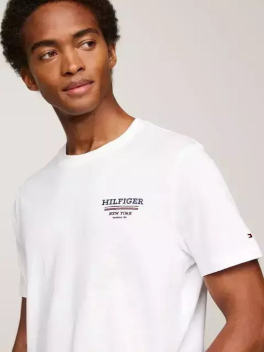 Tommy Hilfiger T-shirt Bărbătesc cu Mânecă Scurtă Alb